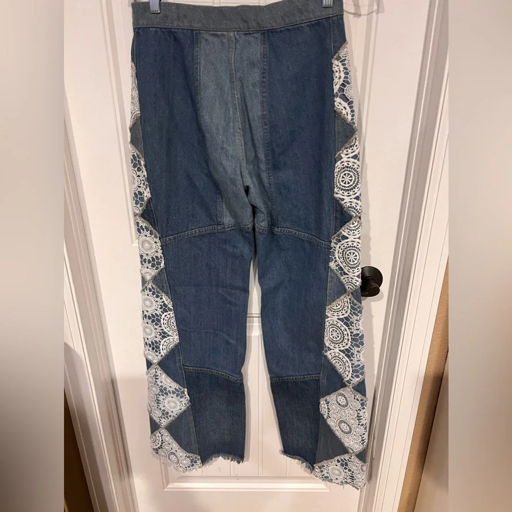 Free people We The Free Blue Flare Patchwork Jeans in the element size 26 - Picture 5 of 7